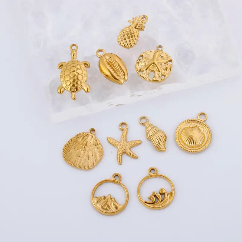 Gold Shell Charms-Shell Charms-shell jewelry-shell pendants-boho chic style-bohemian jewelry-beach outfit jewelry