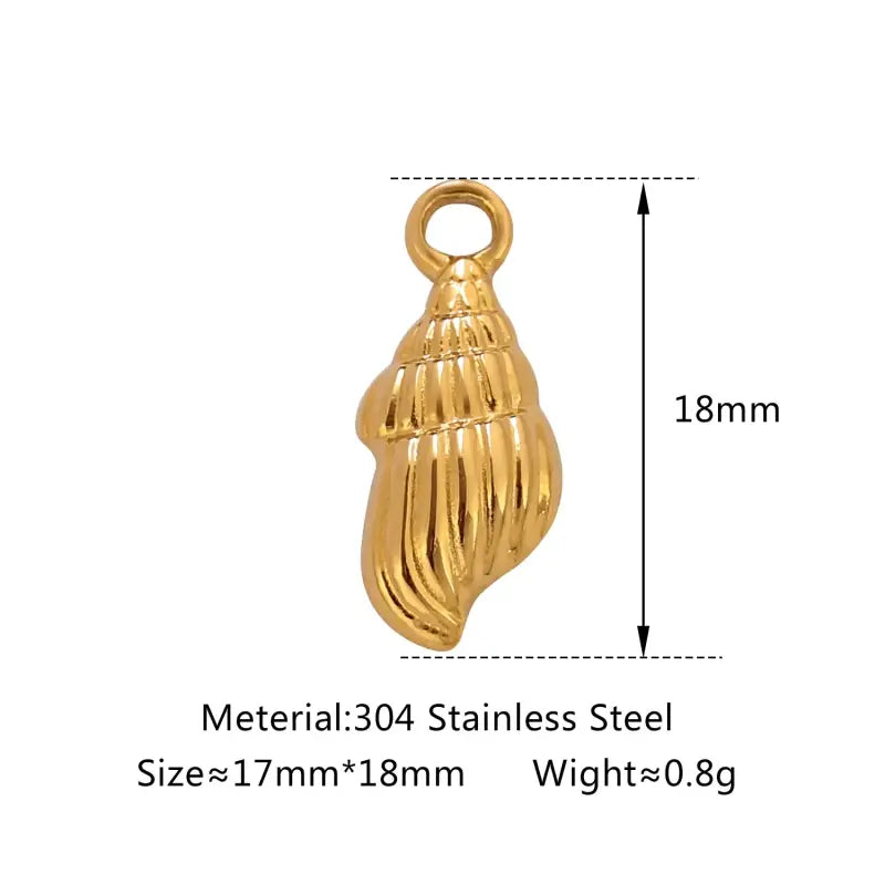 Gold Shell Charms-Shell Charms-shell jewelry-shell pendants-boho chic style-bohemian jewelry-beach outfit jewelry -conch  shell charm