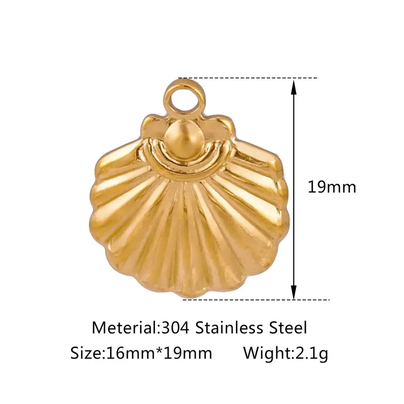 Gold Shell Charms-Shell Charms-shell jewelry-shell pendants-boho chic style-bohemian jewelry-beach outfit jewelry -scallop shell charm