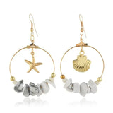 Grey Stone Shell Earrings