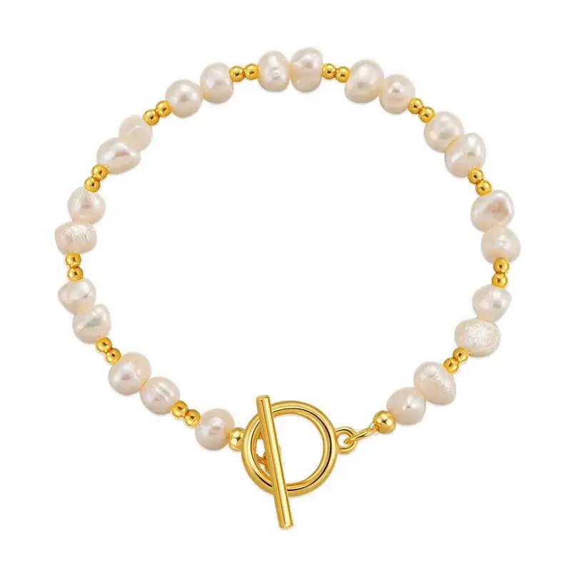 Lustrous Pearl Toggle Bracelet-pearl bracelet-shell bracelet-shell jewelry-wedding bracelet