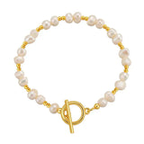 Lustrous Pearl Toggle Bracelet-pearl bracelet-shell bracelet-shell jewelry-wedding bracelet