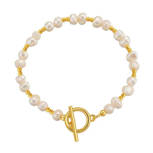 Lustrous Pearl Toggle Bracelet-pearl bracelet-shell bracelet-shell jewelry-wedding bracelet