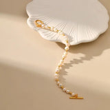 Lustrous Pearl Toggle Bracelet-pearl bracelet-shell bracelet-shell jewelry-wedding bracelet