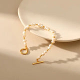 Lustrous Pearl Toggle Bracelet-pearl bracelet-shell bracelet-shell jewelry-wedding bracelet