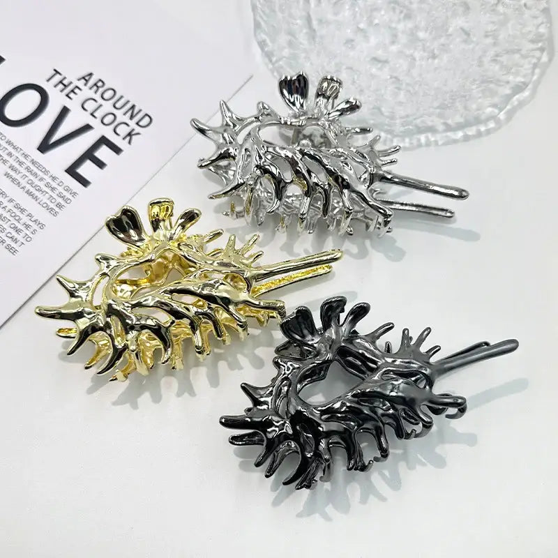 Metal Shell Hair Clip-boho chic style-boho style-wedding style-beach outfit hair clip