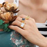 Minimalist Shell Ring-nacre shell ring- black shell ring-gold shell ring-silver shell ring shell ring
