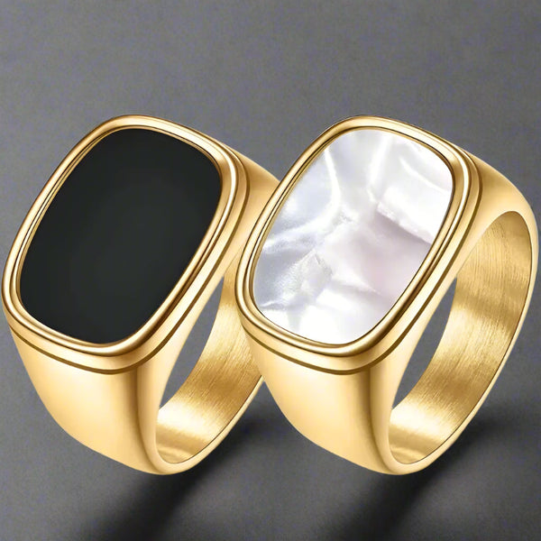 Minimalist Shell Ring-nacre shell ring- black shell ring-gold shell ring-silver shell ring shell ring