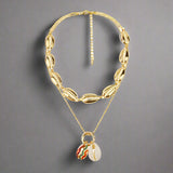 Montreal Cowries Shell Necklace_cowries gold shell necklace