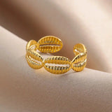 Multi Shell Gold Ring - cowri shell ring -gold cowri ring-shell ring-shell jewelry-beach outfit ring-beach style-boho style-bohemian jewelry-wedding style ring