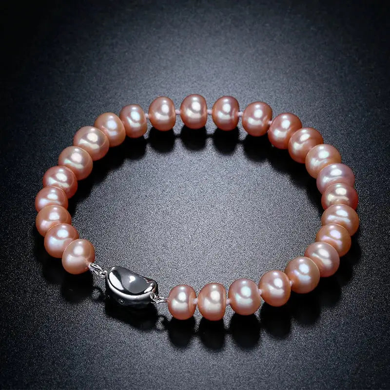 Multicolor Pearl Charm Bracelet-pearl bracelet-shell bracelet-shell jewelry-wedding bracelet-boho chic style