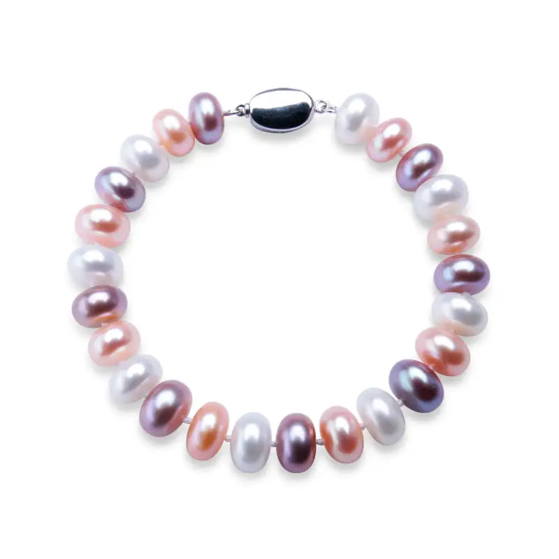 Multicolor Pearl Charm Bracelet-pearl bracelet-shell bracelet-shell jewelry-wedding bracelet-boho chic style