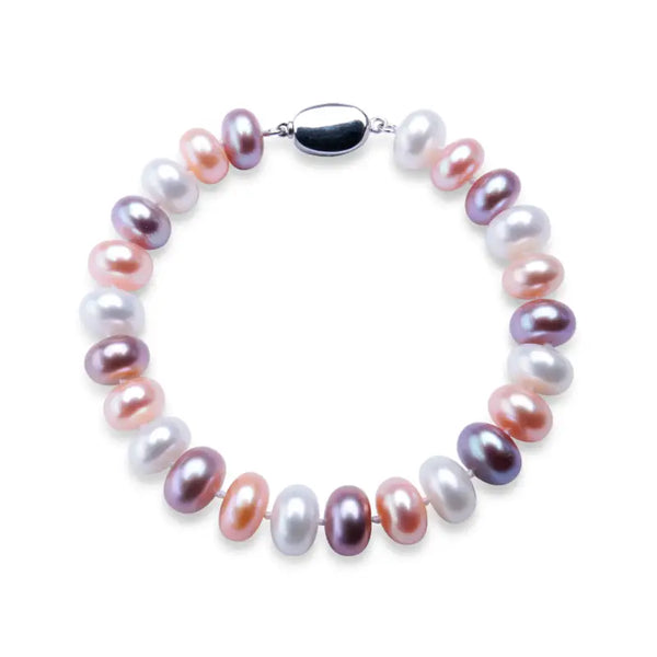Multicolor Pearl Charm Bracelet-pearl bracelet-shell bracelet-shell jewelry-wedding bracelet-boho chic style