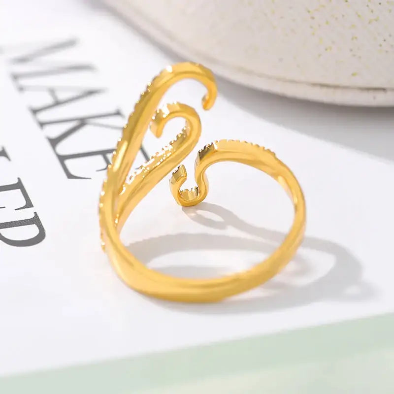 octopus-tentacle-filigree-ring-golden octopus ring-shell ring-starfish ring-shell jewelry-beach outfit ring-beach style-boho style-bohemian jewelry