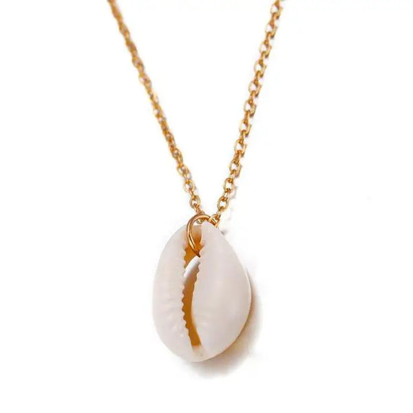 Real Gold Shell Necklace-shell necklace- 
coastal look-beach style-shell jewerly-
shell earrings-seashell jewelry-