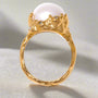 Pearl Ring-chic shell ring-gold plated pearl ring-pearl ring--shell ring-shell jewelry-beach outfit ring-beach style-boho style-bohemian jewelry-wedding style ring