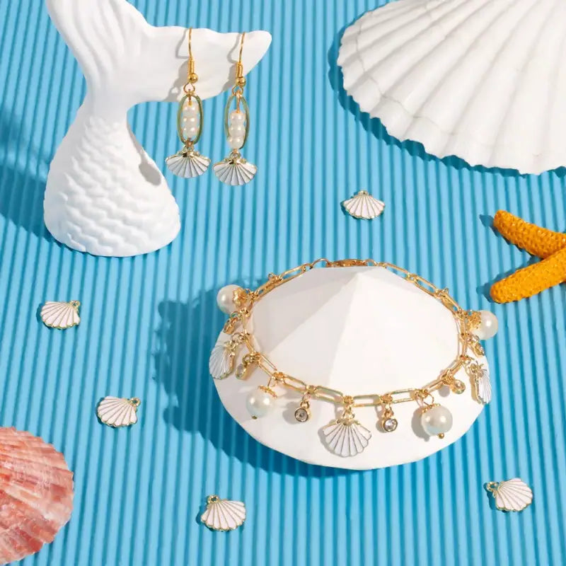 Scallop Shell Charms--Shell Charms-shell jewelry-shell pendants-boho chic style-bohemian jewelry-beach outfit jewelry