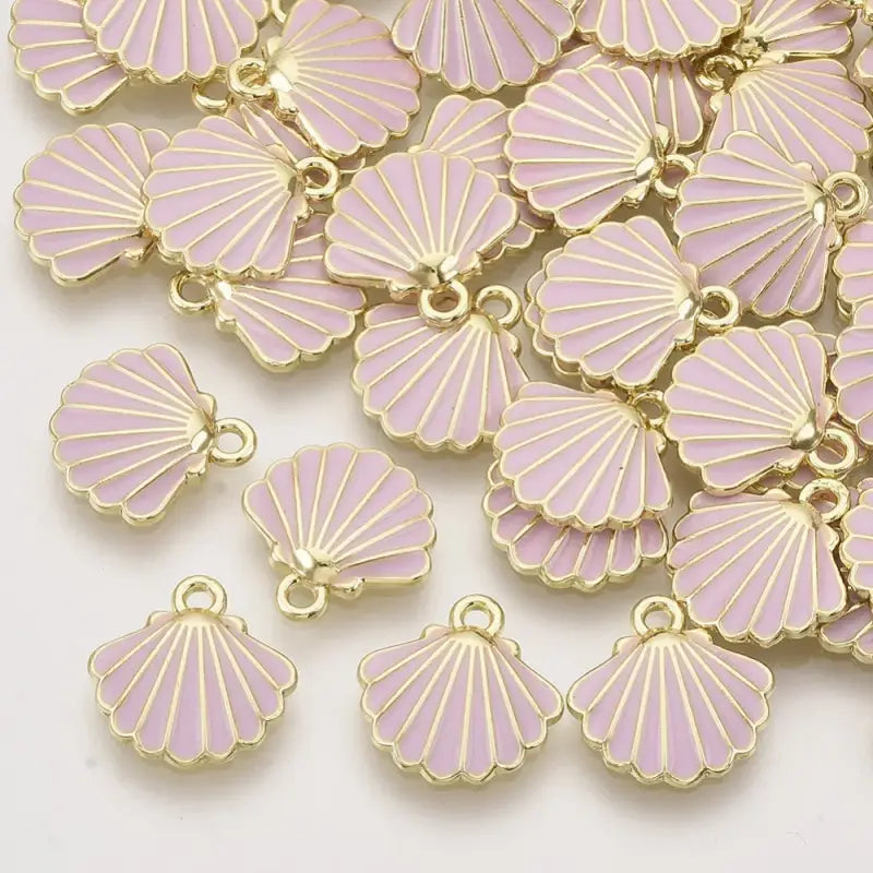 Scallop Shell Charms--Shell Charms-shell jewelry-shell pendants-boho chic style-bohemian jewelry-beach outfit jewelry