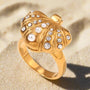 seashell-gleam-pearl-ring-shell ring-shell jewelry-pearl and zircon ring-beach style-boho chic style