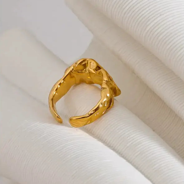 Seaweed Embrace Ring -seaweed ring-seaweed jewelry-shell ring -shell jewelry-boho look-bohemian jewelry