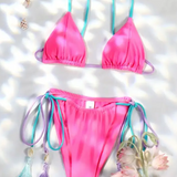 Sexy triangle bikini with drawstring shell--shell swimwear-shell bikini-shell clothing-beach wear-beach outfit