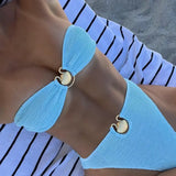 Shell Bikini Bandeau-shell swimwear-shell bikini-shell clothing-beach wear-beach outfit