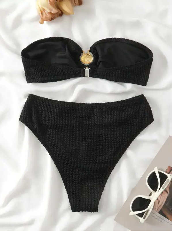 Shell Bikini Bandeau-shell swimwear-shell bikini-shell clothing-beach wear-beach outfit