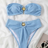 Shell Bikini Bandeau-shell swimwear-shell bikini-shell clothing-beach wear-beach outfit