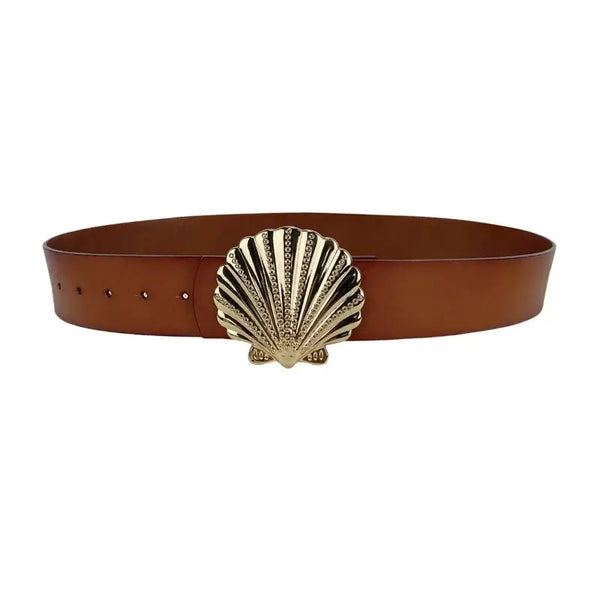 Vintage shell belt-shell belt-golden shell belt-gold shell belt conch shell belt-shell jewelry-boho chic style-weddind style belt-leather shell bet