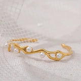 Wave Crest Pearl Bracelet-shell bracelet-shell jewelry-pearl bracelet-seashell bracelet