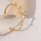 Wave Crest Pearl Bracelet-shell bracelet-shell jewelry-pearl bracelet-seashell bracelet