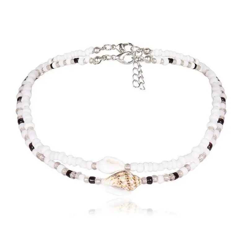 White Choker Necklace with Black Pearls Set