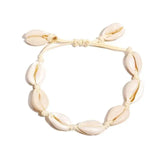 White Cowrie Shell Anklet -shell anklet-shell jewelry-boho style-beach outfit