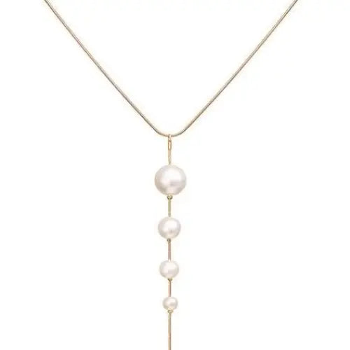 Elegant White Pearl Drop Pendant Necklace-shell jewelry-boho style-beach outfit-boho chic style-bohemian jewelry