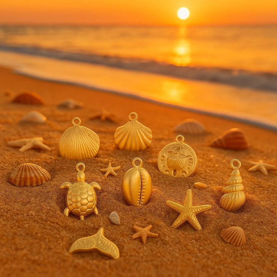 shell ring- shell bracelet-shell necklace-  coastal look-beach style-shell jewerly- shell earrings-seashell jewelry-boho style shell charms