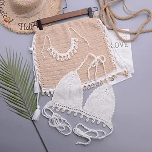 3pcs Crochet Shell Bikini-shell bikini-crochet shell bikini-shell beach wear-shell cloting-shell swimmwear