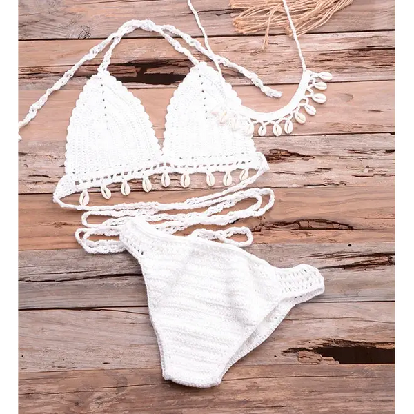3pcs Shell Bikini Set-shell bikini-shell swimmwear-shell clothing-boho beach style-beach outfit
