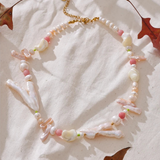 shell necklace-natural stone beaded necklace-gold beaded jewelry-shell jewelry-shell necklace-beaded necklace