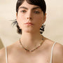 Boho-Spirit_Rainbow_Pearl_Necklace_model-rainbow shell necklace-shell necklace-peal boho necklace-ocean stone necklace
