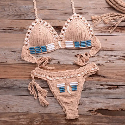 Puka Shell Bikini-shell swimwear-shell bikini-cowri-shell clothings-beach outfit-