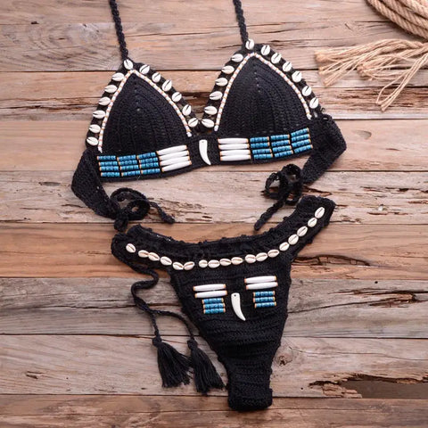 Puka Shell Bikini-shell swimwear-shell bikini-cowri-shell clothings-beach outfit-
