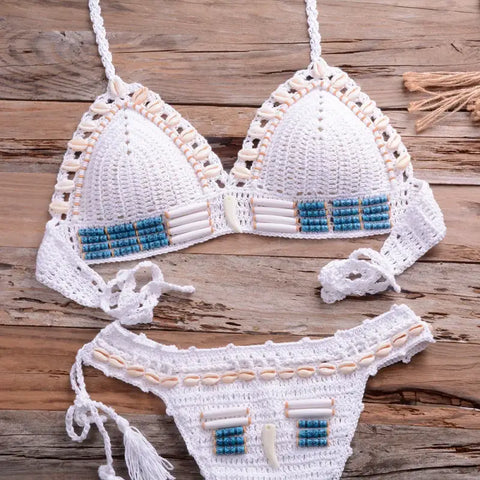 Puka Shell Bikini-shell swimwear-shell bikini-cowri-shell clothings-beach outfit-