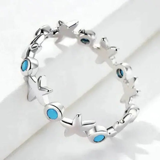 Celestial Starfish & Blue Harmony Ring