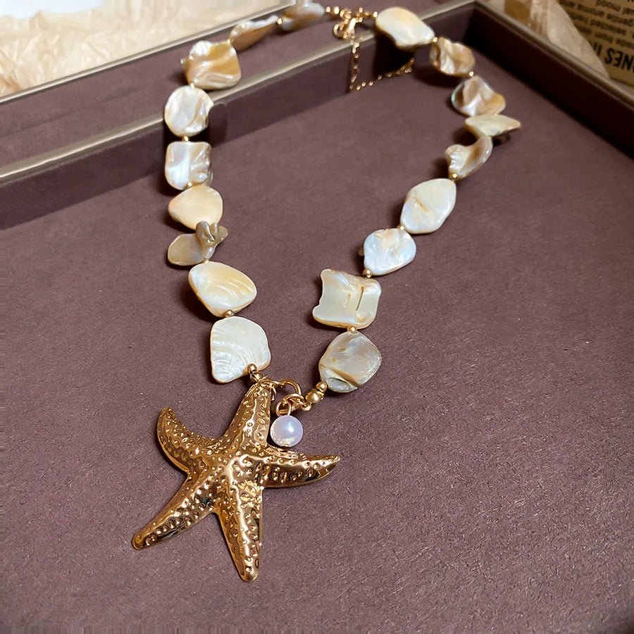 Celestial Tides Starfish Bracelet & Shell Choker