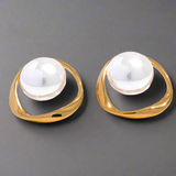 pearl earrings- gold pearl earrings-silver pearl earrings-shell jewelry
