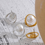 pearl earrings- gold pearl earrings-silver pearl earrings-shell jewelry