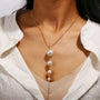 Elegant White Pearl Drop Pendant Necklace-shell jewelry-boho style-beach outfit-boho chic style-bohemian jewelry