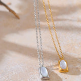 GeoLustre Shell Pendant Necklace-shell necklace-shell jewelry- mother of pearl shell necklace- nacre pendant