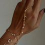Gold_Pearl_Zirconia_Hand_Chain_Bracelet-hand bracelet-shell bracelet-shell jewelry-boho style-beach outfit