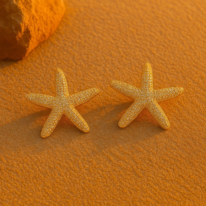 Bold Shores Gold Starfish Choker & Earrings